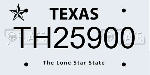 TH25900 Texas License Plate