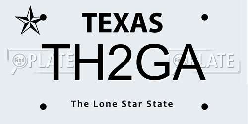 TH2GA Texas License Plate