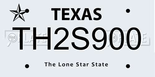 TH2S900 Texas License Plate