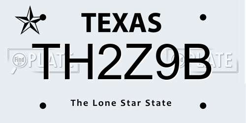 TH2Z9B Texas License Plate