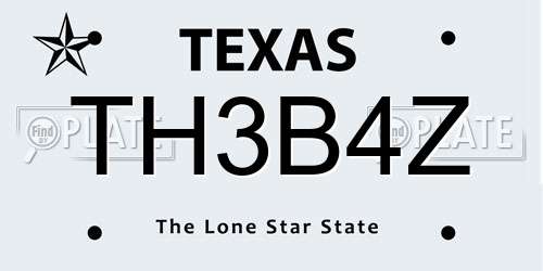 TH3B4Z Texas License Plate