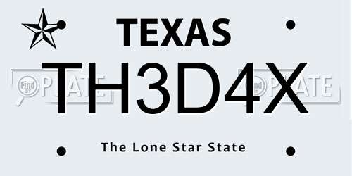 TH3D4X Texas License Plate