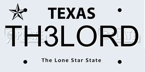 TH3LORD Texas License Plate