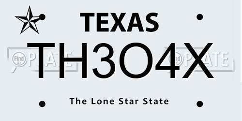 TH3O4X Texas License Plate