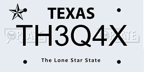 TH3Q4X Texas License Plate