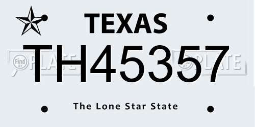 TH45357 Texas License Plate