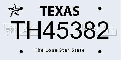 TH45382 Texas License Plate