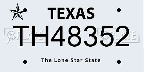 TH48352 Texas License Plate