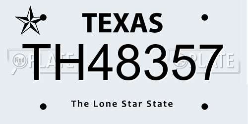 TH48357 Texas License Plate