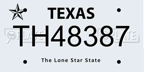 TH48387 Texas License Plate