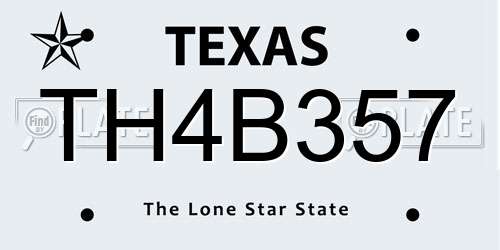 TH4B357 Texas License Plate