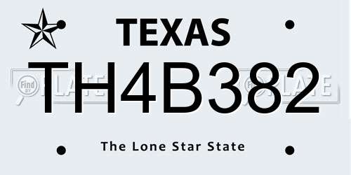 TH4B382 Texas License Plate