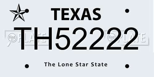 TH52222 Texas License Plate