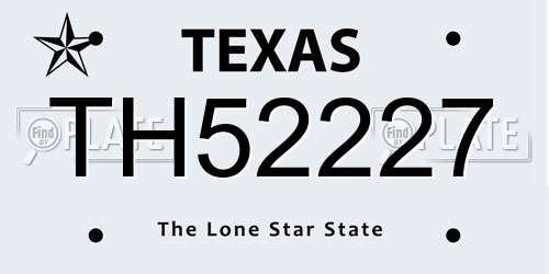 TH52227 Texas License Plate