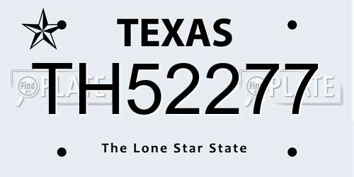 TH52277 Texas License Plate