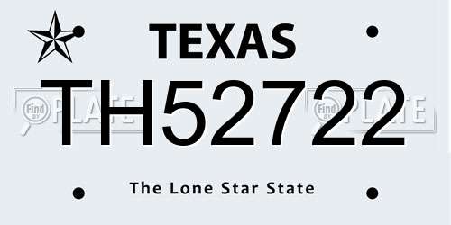 TH52722 Texas License Plate