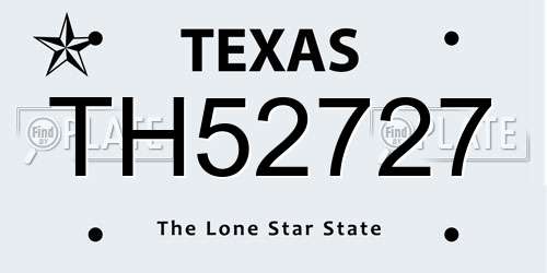 TH52727 Texas License Plate