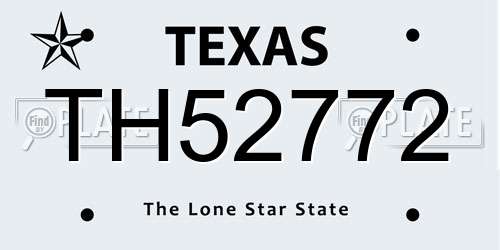 TH52772 Texas License Plate