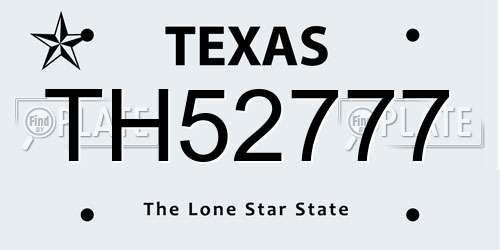 TH52777 Texas License Plate