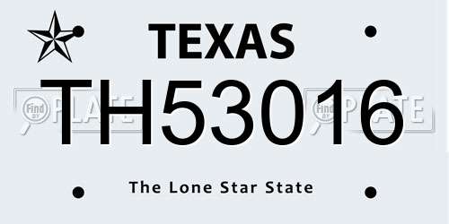 TH53016 Texas License Plate