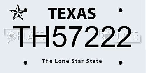 TH57222 Texas License Plate