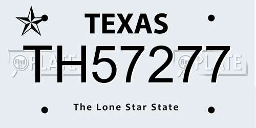 TH57277 Texas License Plate