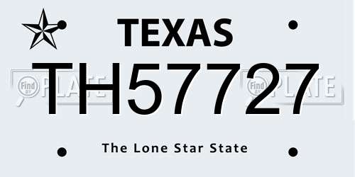 TH57727 Texas License Plate