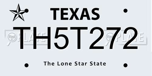 TH5T272 Texas License Plate
