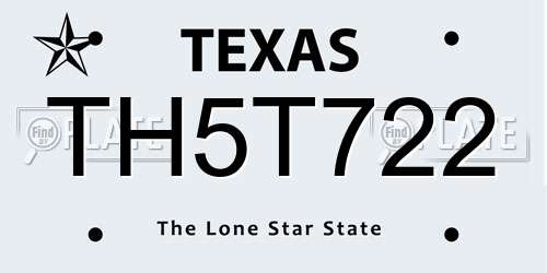 TH5T722 Texas License Plate