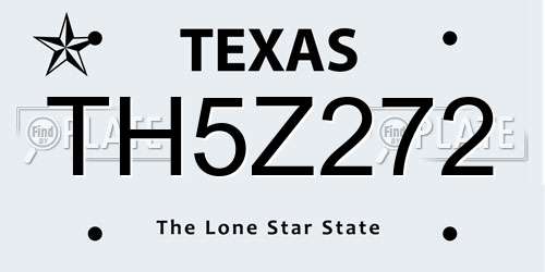 TH5Z272 Texas License Plate