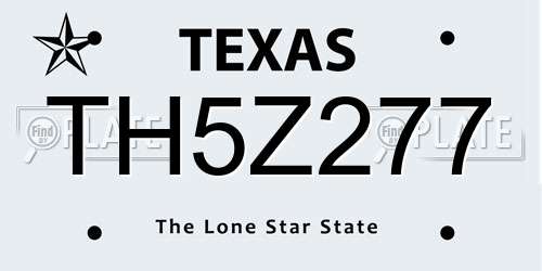 TH5Z277 Texas License Plate