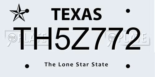 TH5Z772 Texas License Plate