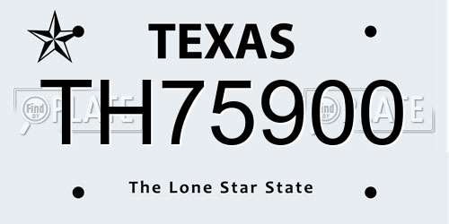 TH75900 Texas License Plate
