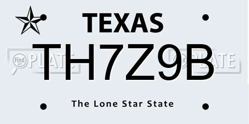 TH7Z9B Texas License Plate