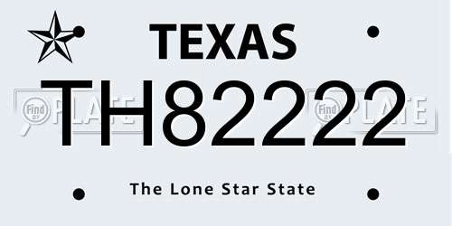 TH82222 Texas License Plate