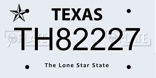 TH82227 Texas License Plate