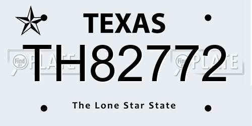 TH82772 Texas License Plate