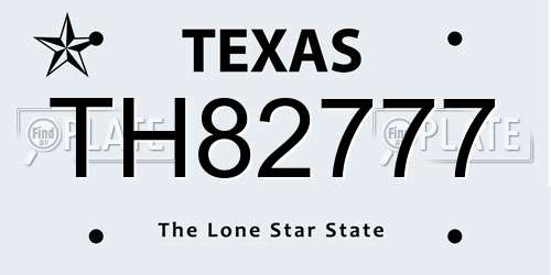 TH82777 Texas License Plate