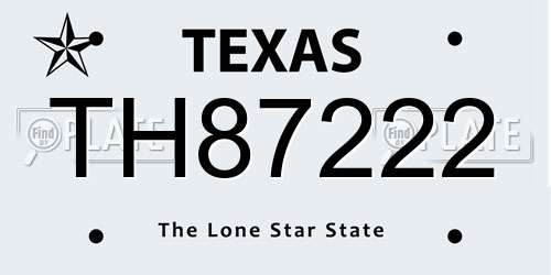 TH87222 Texas License Plate