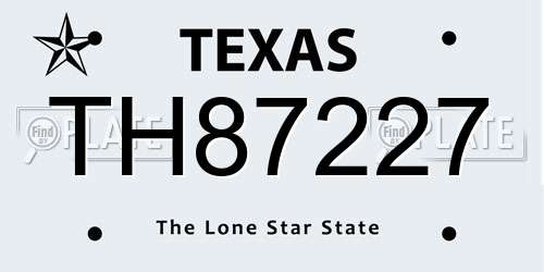 TH87227 Texas License Plate
