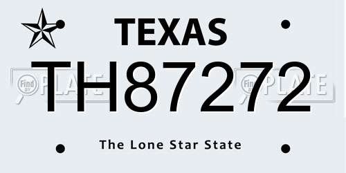 TH87272 Texas License Plate
