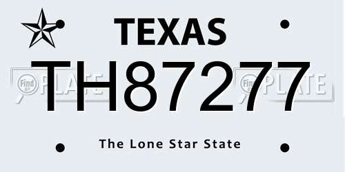 TH87277 Texas License Plate
