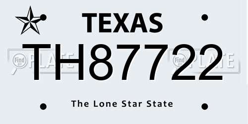 TH87722 Texas License Plate