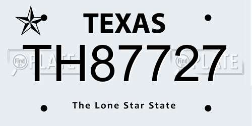 TH87727 Texas License Plate