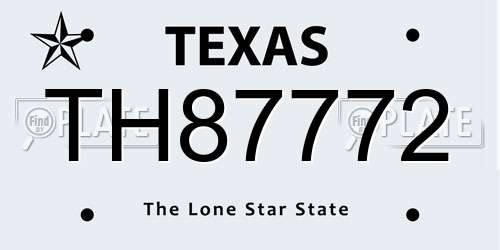 TH87772 Texas License Plate