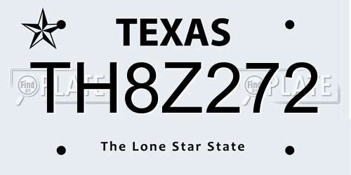 TH8Z272 Texas License Plate
