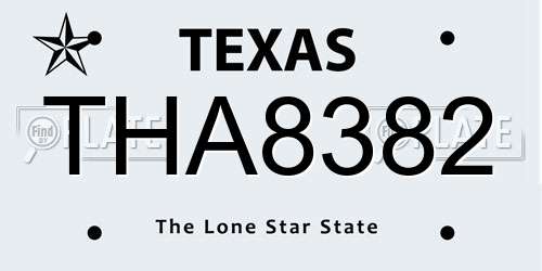 THA8382 Texas License Plate
