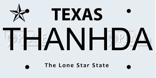 THANHDA Texas License Plate