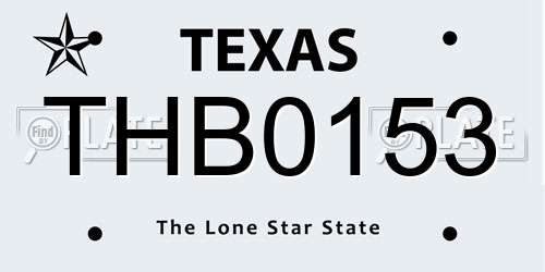 THB0153 Texas License Plate