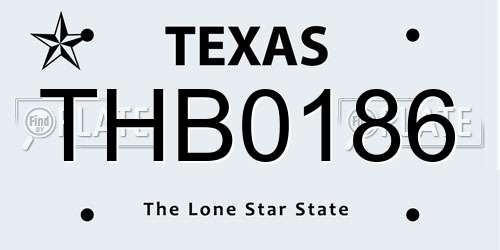THB0186 Texas License Plate